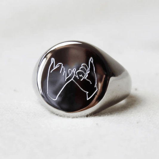 Pinky/Pinkie Promise Chunky Signet Ring - Silver by Cousins Collective