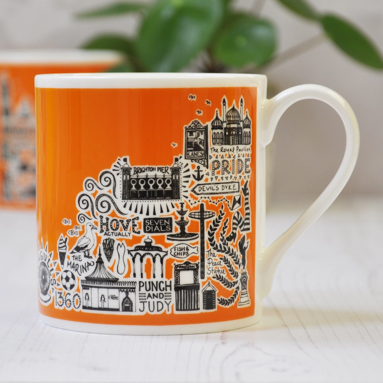 Brighton Coloured Illustrated Mugs by Martha Mitchell