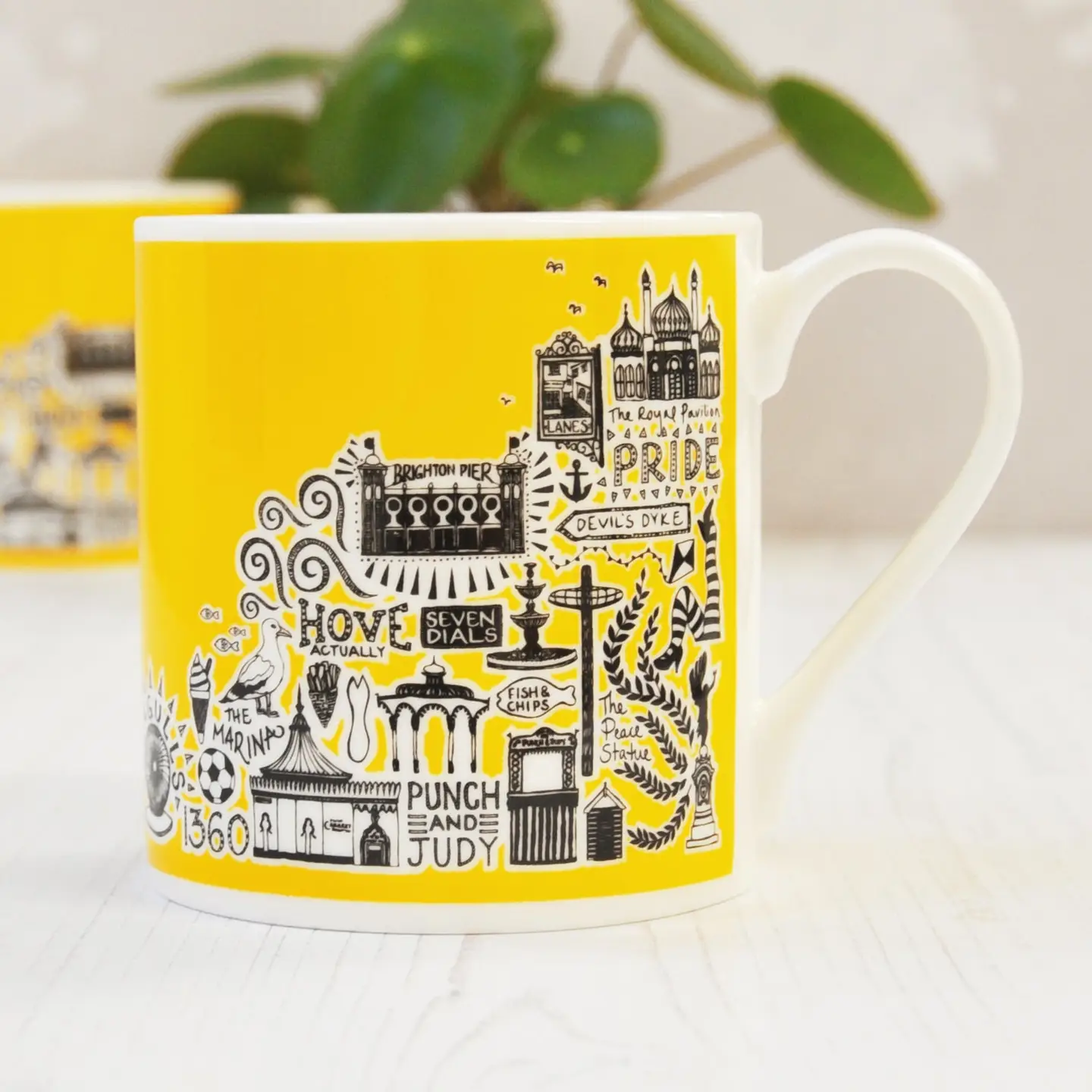 Brighton Coloured Illustrated Mugs by Martha Mitchell