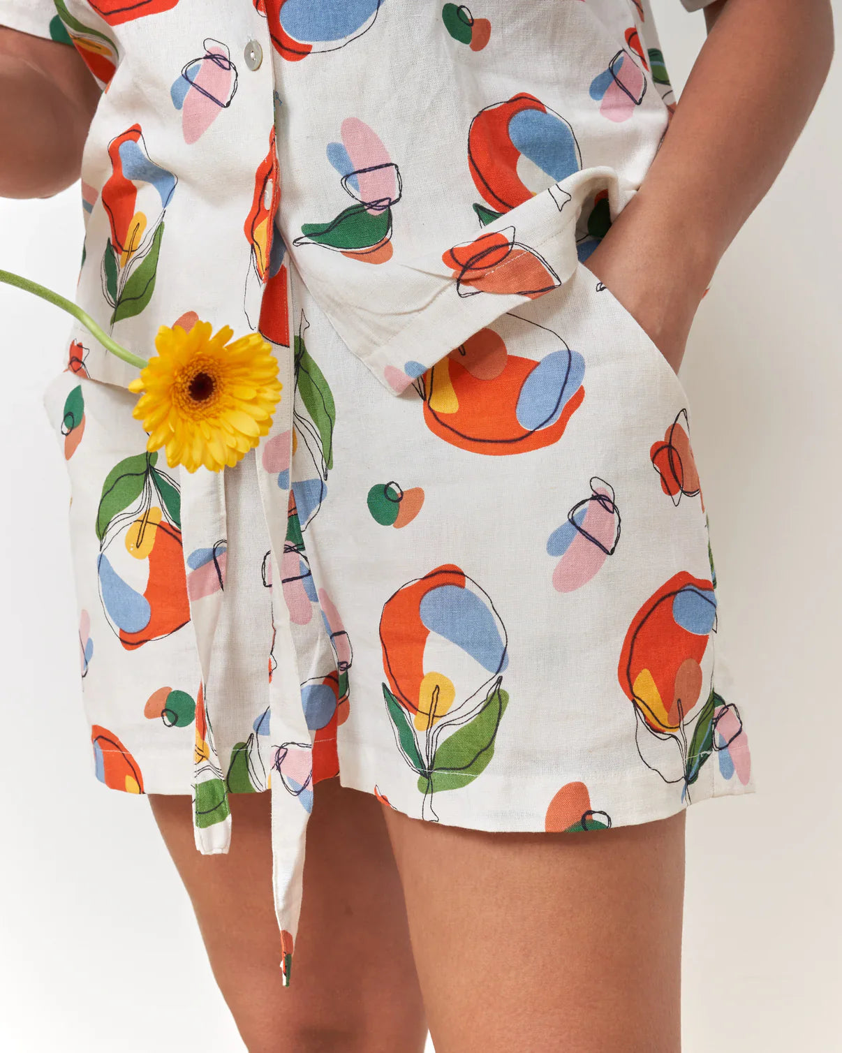 Orange Harvest Drawstring Shorts by Periodical