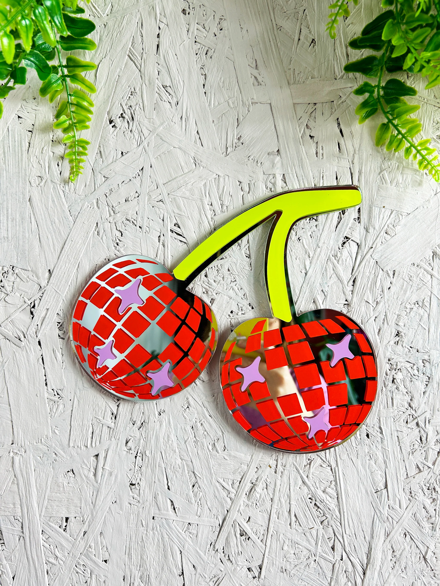 Disco Cherries Mirror by Printed Weird