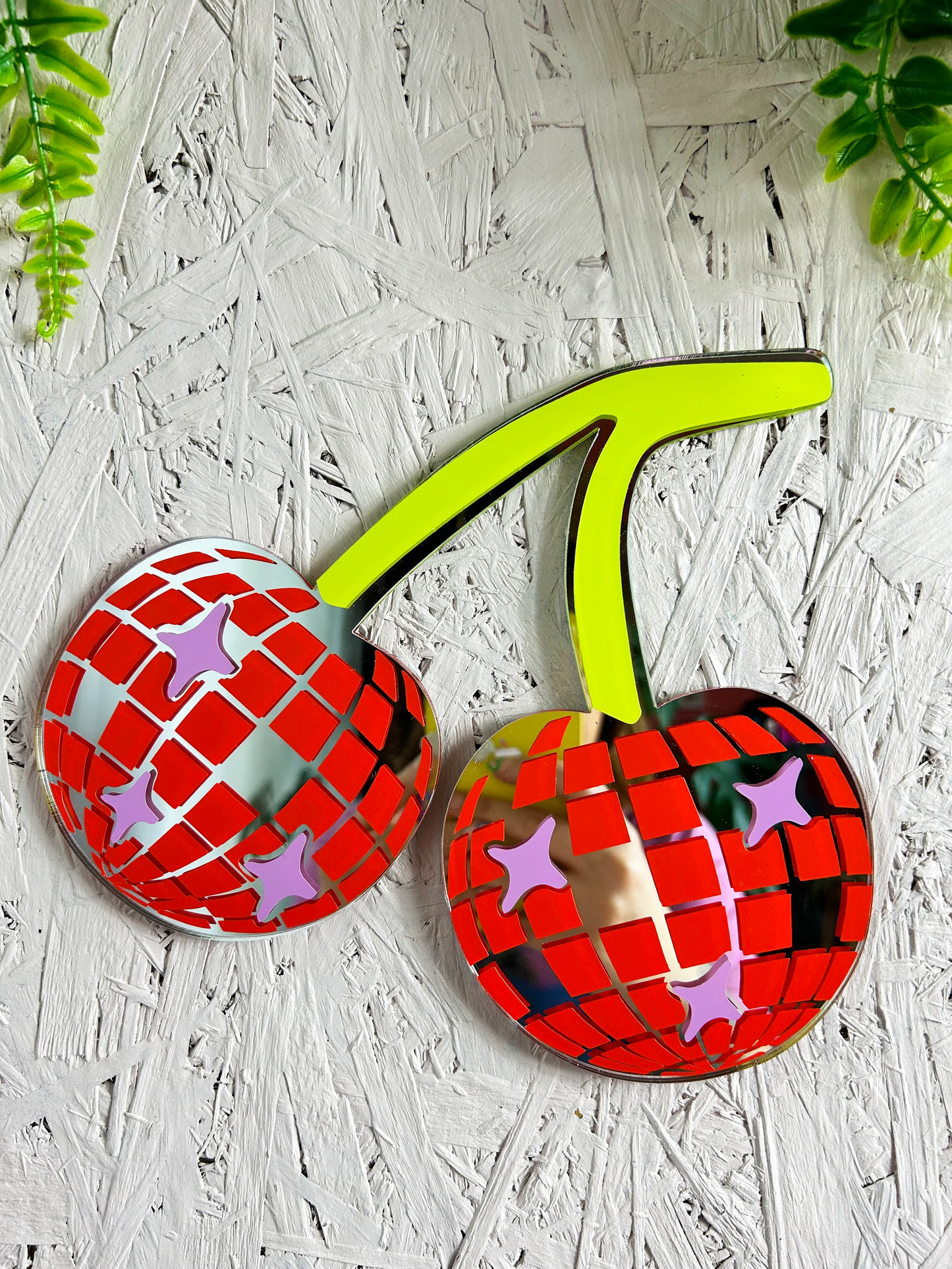 Disco Cherries Mirror by Printed Weird