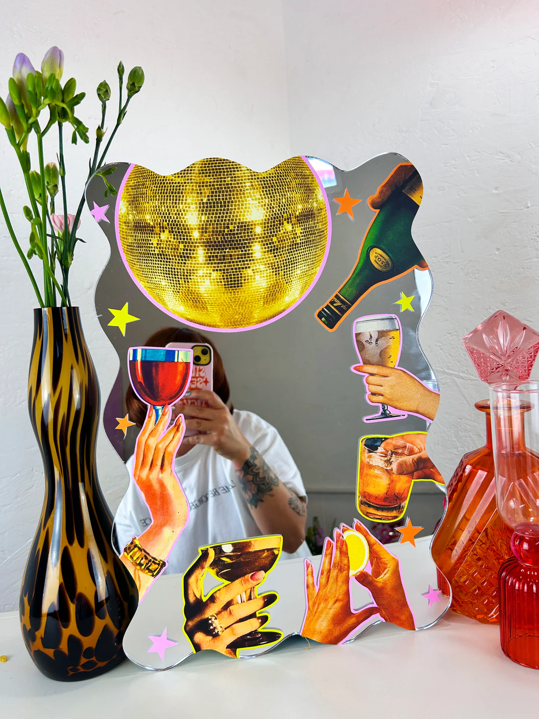 Cheers To Me Mirror by Printed Weird