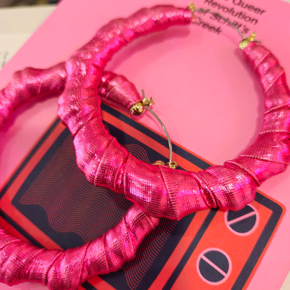 Pink Handmade wrapped Earrings by Gangster Wraps