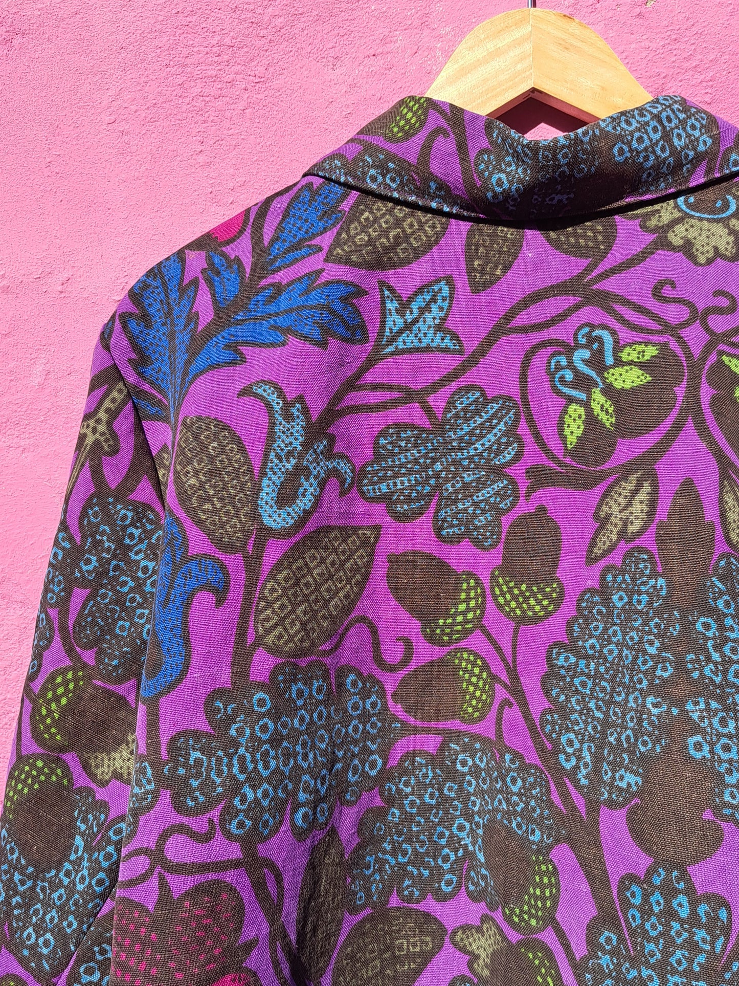 Handmade Vintage Zip-up Patterned Jacket By Patchwork Park