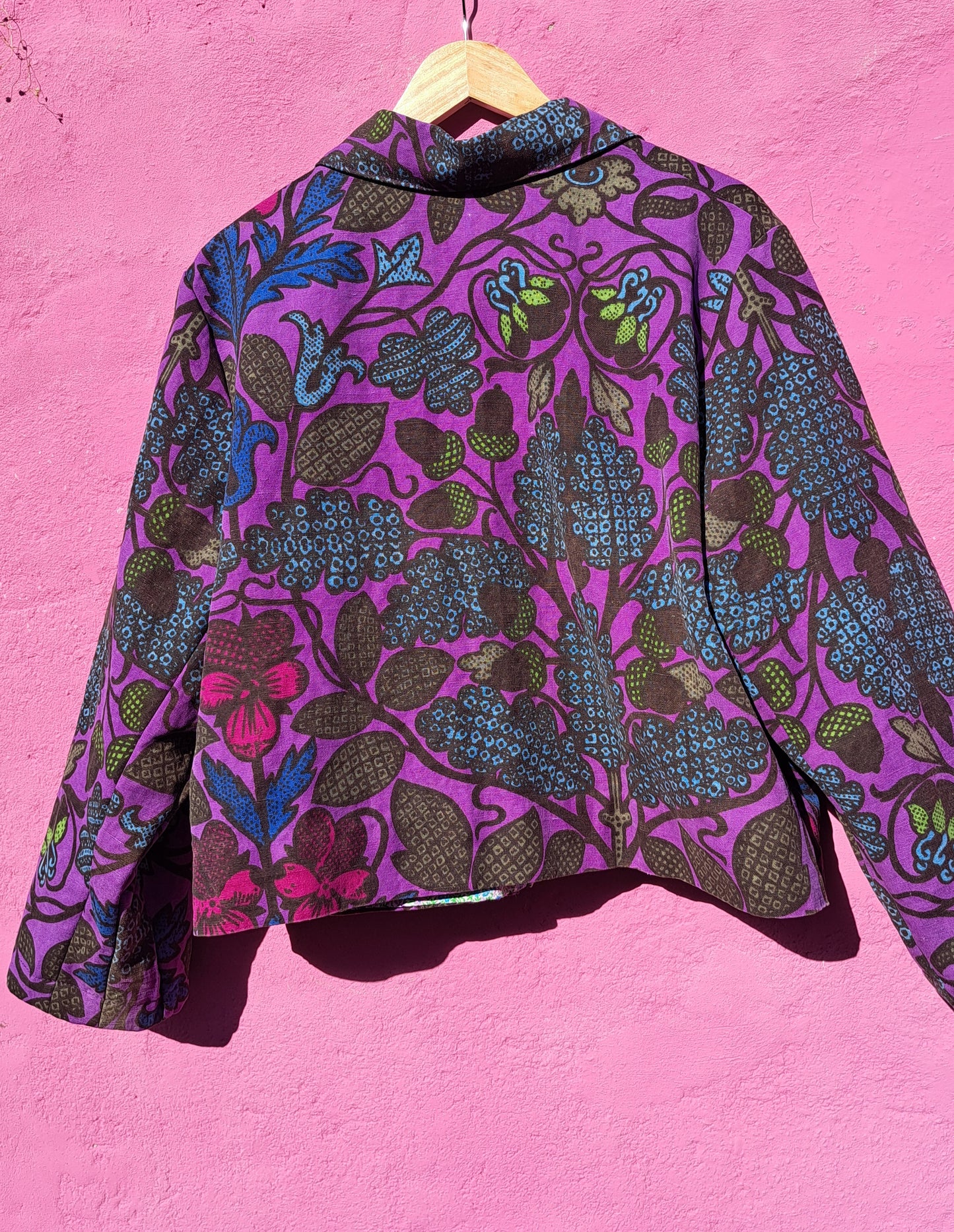 Handmade Vintage Zip-up Patterned Jacket By Patchwork Park