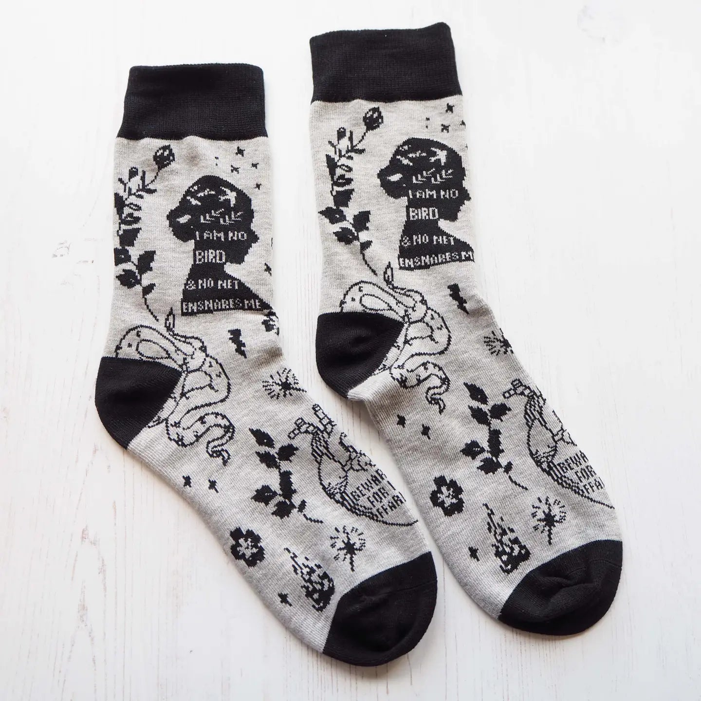 Gothic Literature Patterned Socks by Literary Emporium