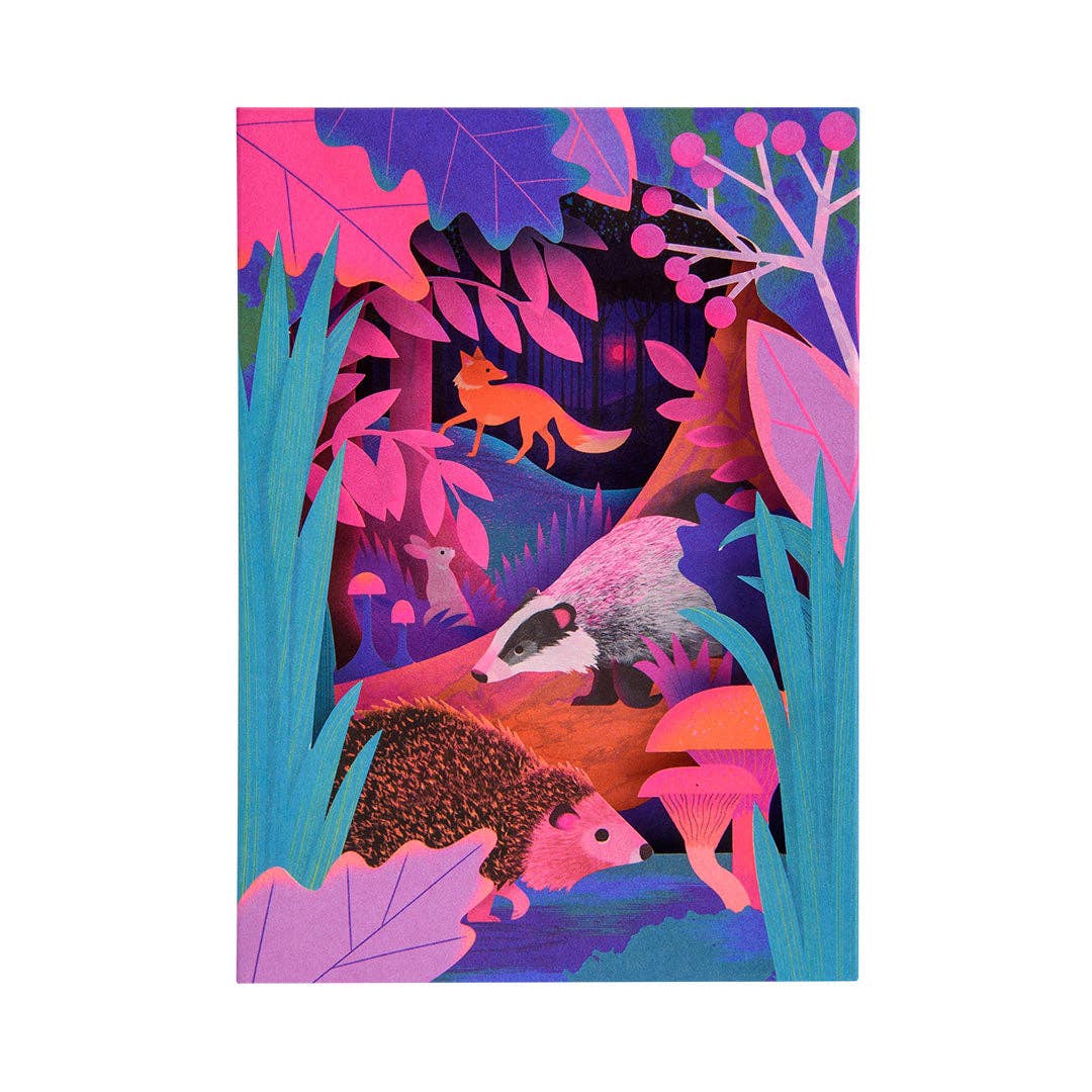 British Woodlands 3D Greeting Card By Oh Deer