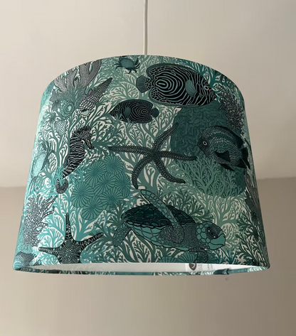 Underwater Love Lampshade Teal by Ulrika Jarl