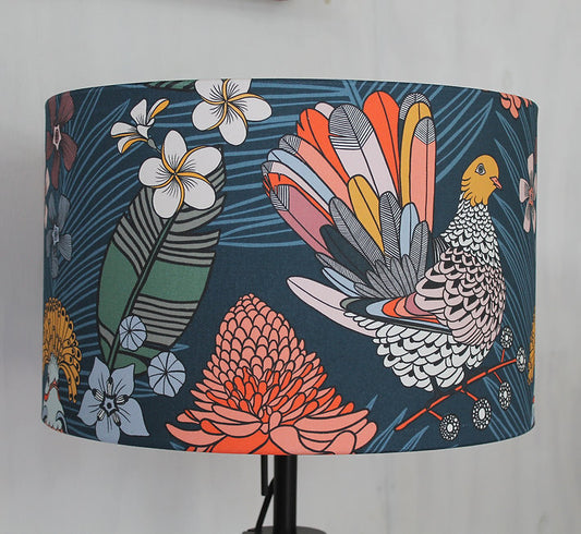 Jungle Dove Lampshade Blue by Ulrika Jarl