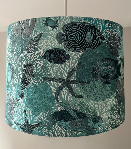 Underwater Love Lampshade Teal by Ulrika Jarl