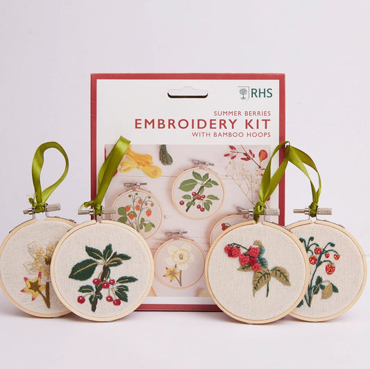 Embroidery Hoop Decoration Kit, Pack of 4 Summer Berries By West Design