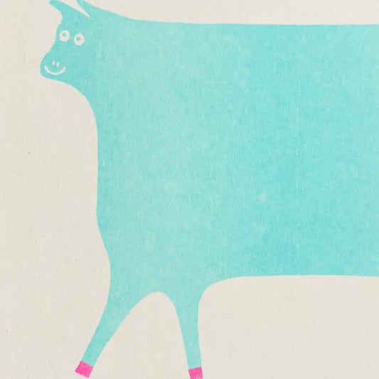 Cow Riso Greetings Card by Strangford