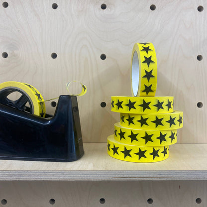 Paper Adhesive Tape with Yellow & Black Star Print By Petra Boase