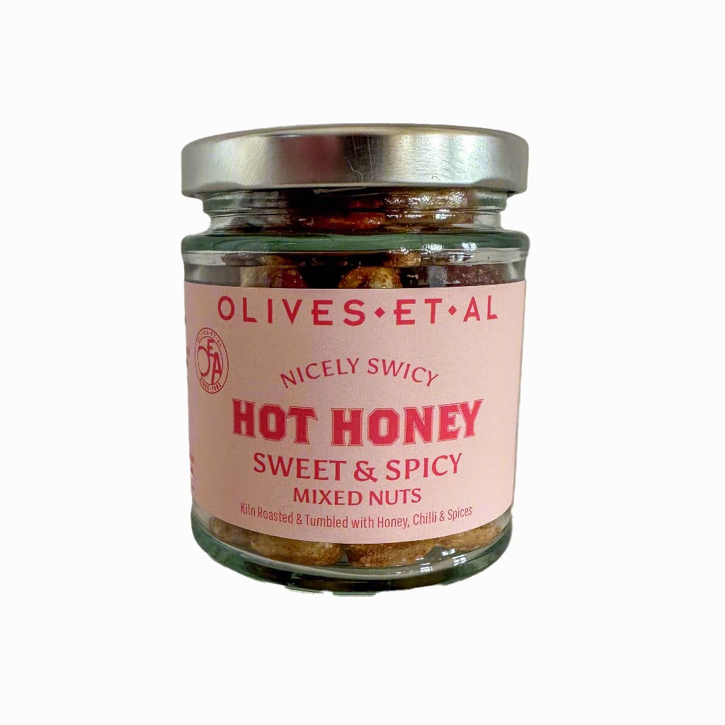Hot Honey Mixed Kiln Roasted Nuts for Hampers & Gifting By Olives Et Al