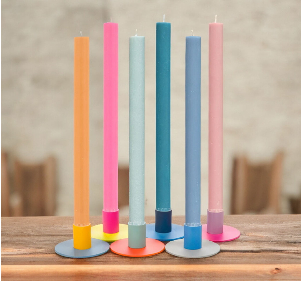 Colourful Metal Candleholders By Colour British Standard