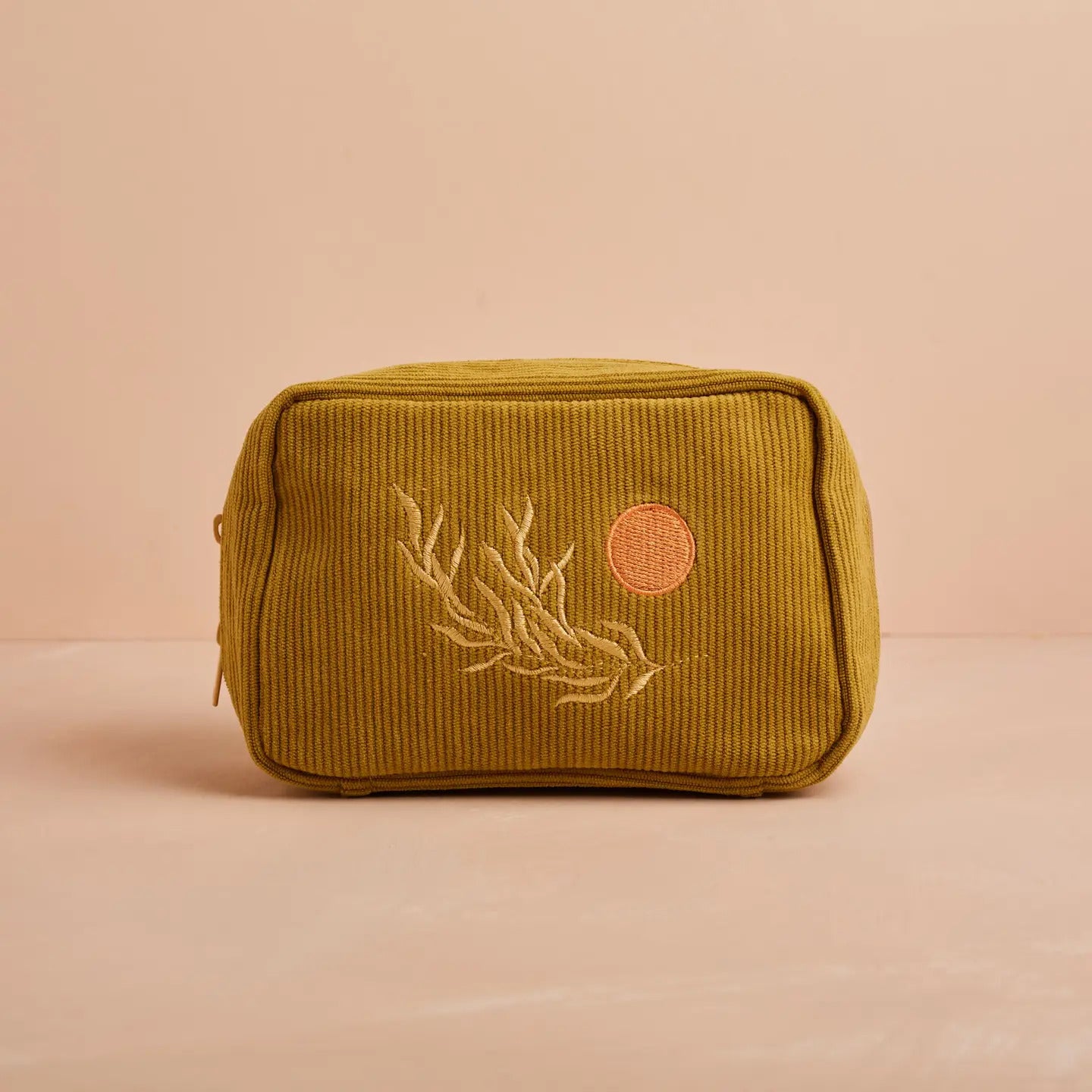 Corduroy Makeup Bag in Olive by CAI & JO