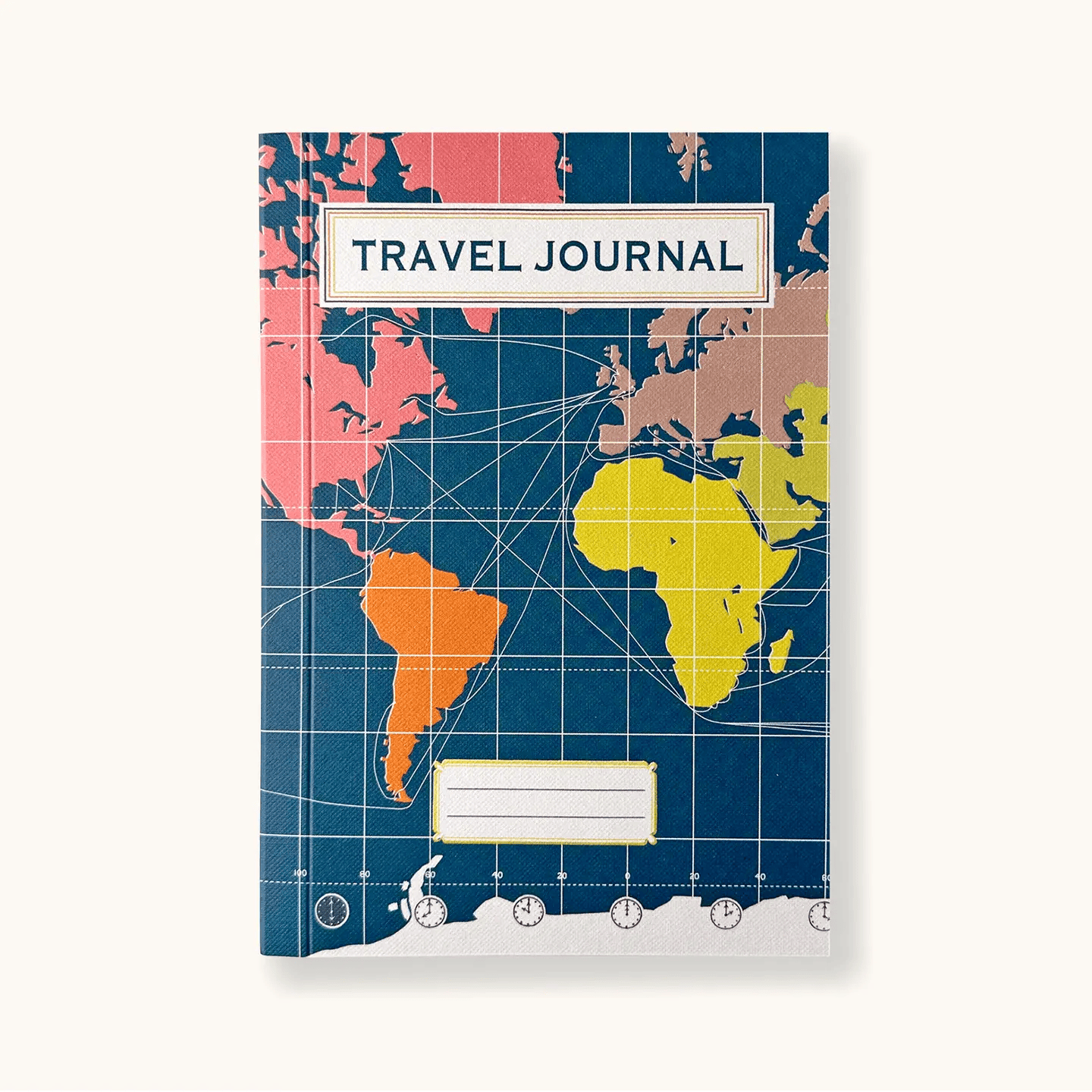 World Map Travel Journal Dark Blue Notebook by Sukie