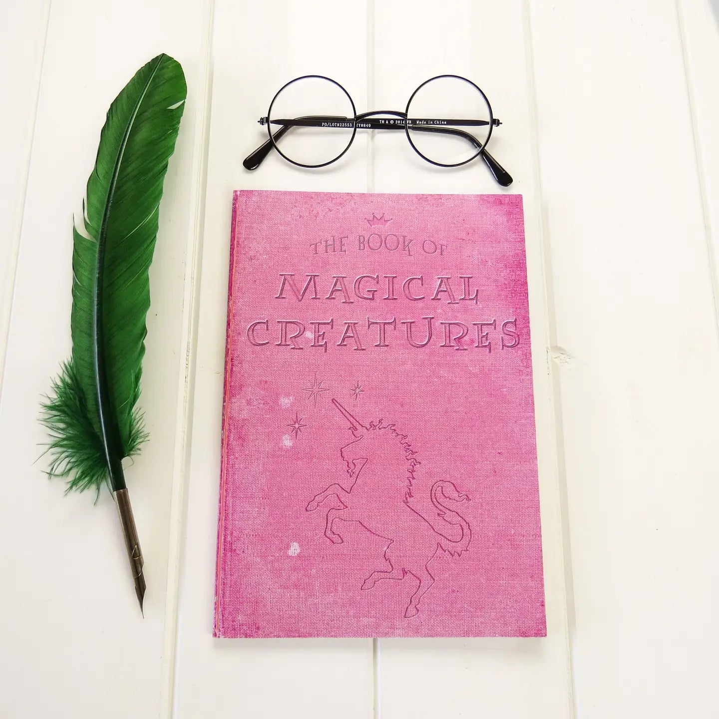 Magical Creatures Wizard Magic Notebook Pink A5 by Literary Emporium