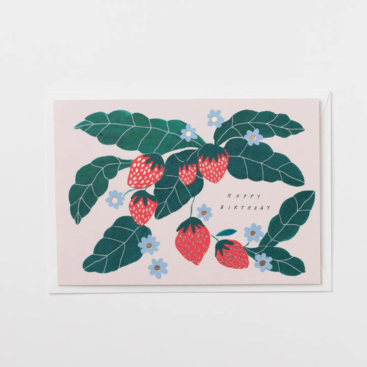 Happy Birthday Strawberry Card by Katie Housley