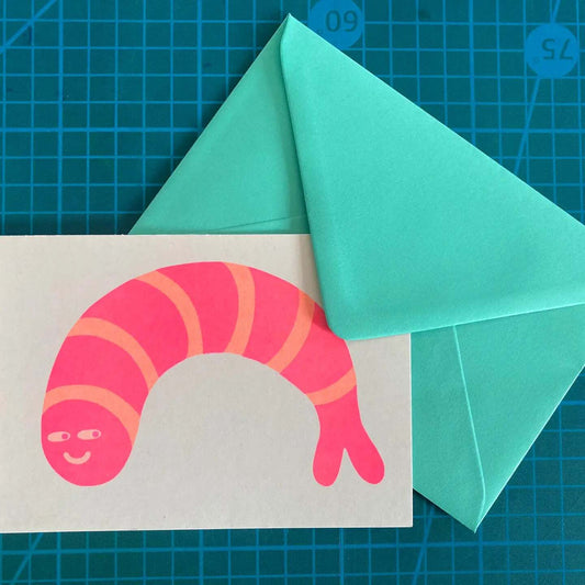 Prawn Riso Greetings Card by Strangford