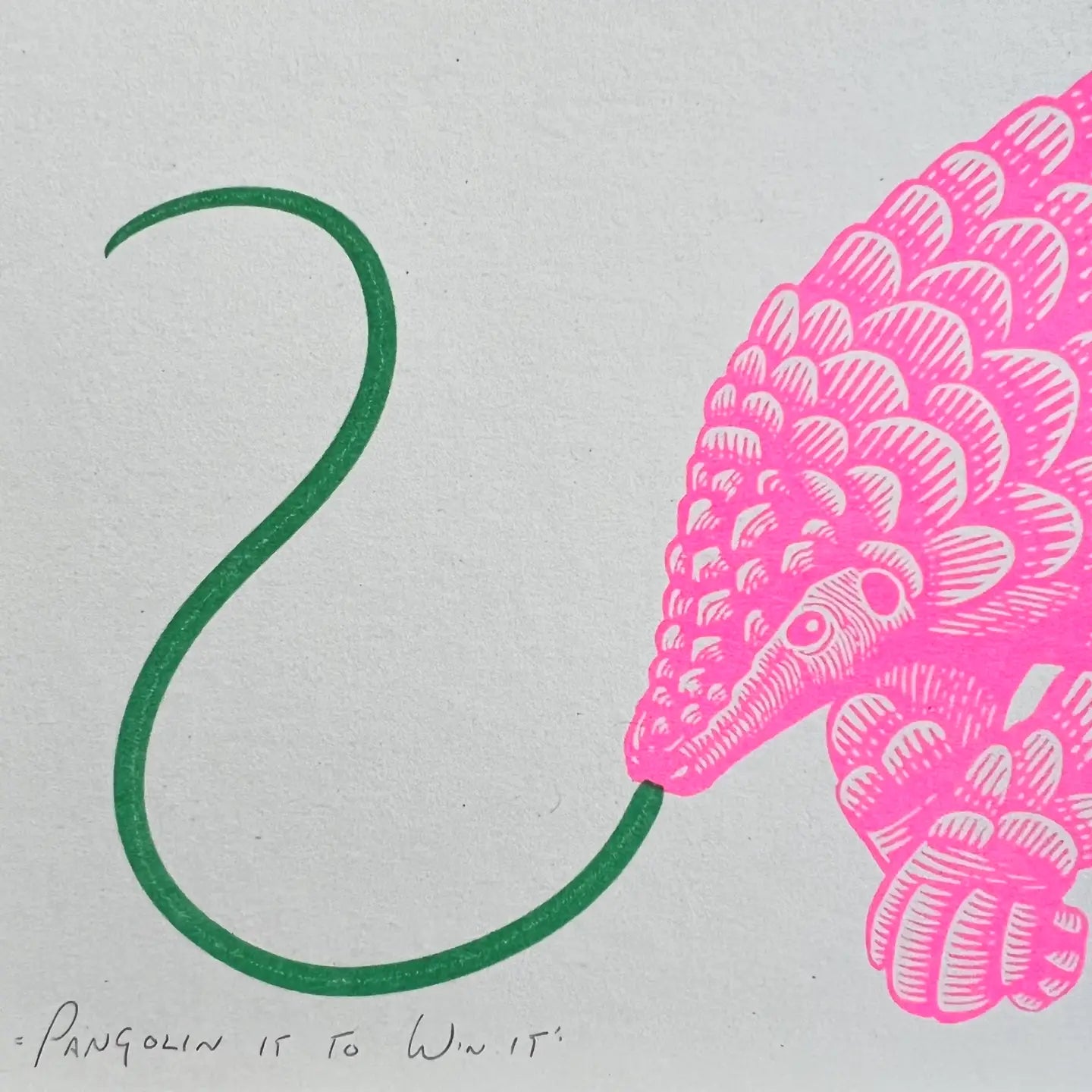 Pangolin It To Win It Riso Print by Strangford