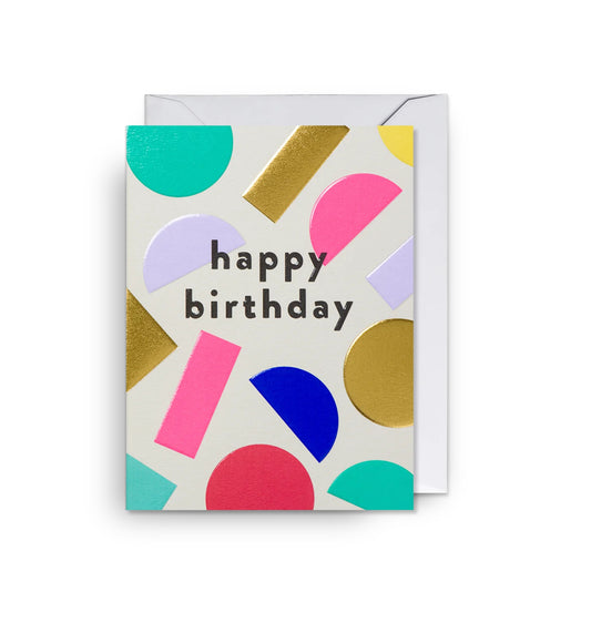 Happy Birthday Geometric Mini Card by Cozy