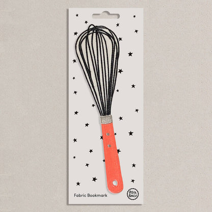 Embroidered Fabric Bookmark - Retro Whisk Design