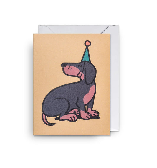 Dachshund Celebration Mini Card by Kyle Metcalf