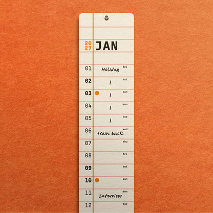 Slim Monthly 2027 Wall Calendar By Mat Cuk Design