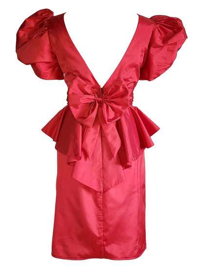 Electric Red 80s Cocktail Dress by Odd Janko