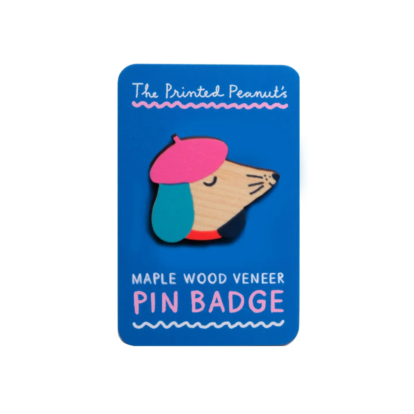 Dog Printed Wooden Pin Badge by The Printed Peanut