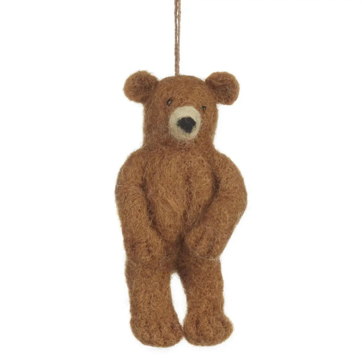 Handmade Felt Grizzly Bear Hanging Felt Decoration by Felt So Good