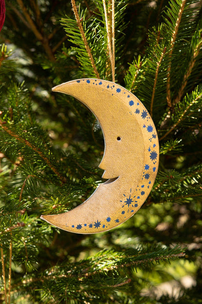 Shimmering Man on the Moon Board Decoration By East End Press