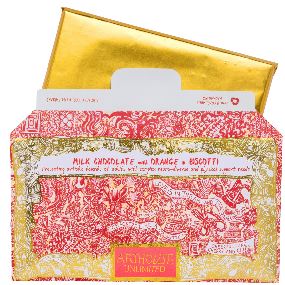 Love is in the Air, Milk Chocolate Bar with Orange and Biscotti by Arthouse