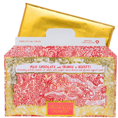 Love is in the Air, Milk Chocolate Bar with Orange and Biscotti by Arthouse