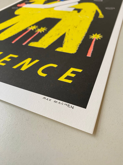 Bad influence risograph print By Maxy Machen