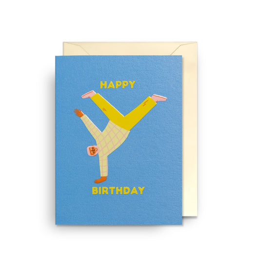 Breakdancer Graphic Mini Birthday Card by Naomi Wilkinson