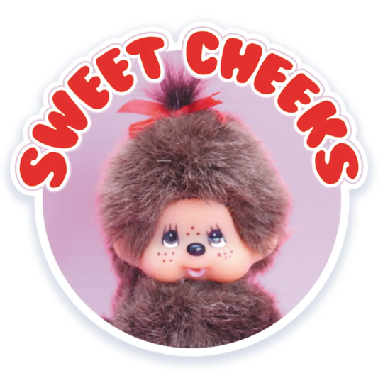 Sweet Cheeks Cute Monkey Vinyl Sticker by Bite Your Granny