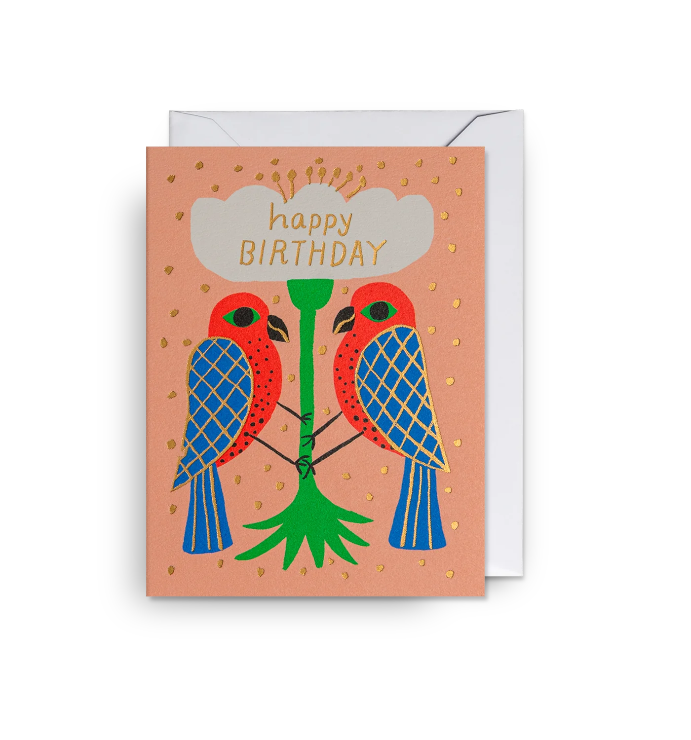 Happy Birthday Illustrated Bird Mini Card by Maja Sten