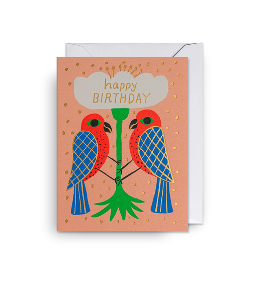 Happy Birthday Illustrated Bird Mini Card by Maja Sten