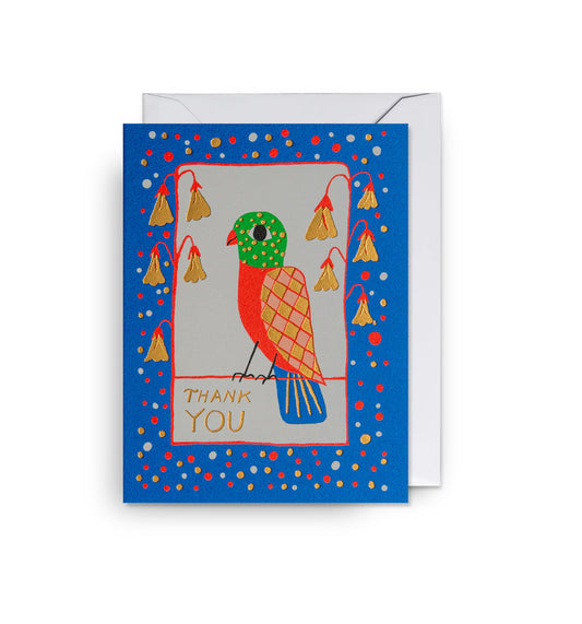 Thank You Bird Folk Illustrated Mini Card by Maja Sten