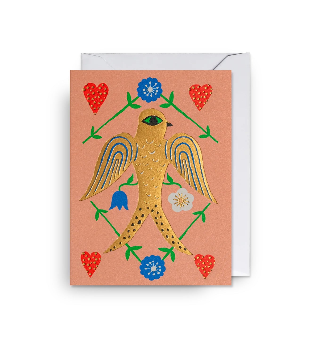 Swallow Foiled Illustration Mini Card by Maja Sten