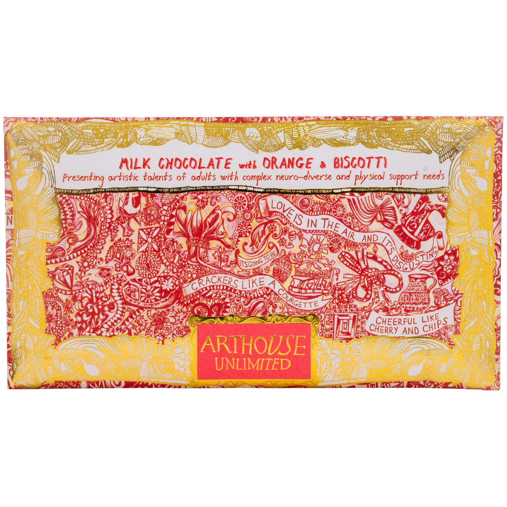 Love is in the Air, Milk Chocolate Bar with Orange and Biscotti by Arthouse