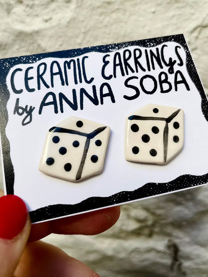 Ceramic earrings - DICES by Anna Soba