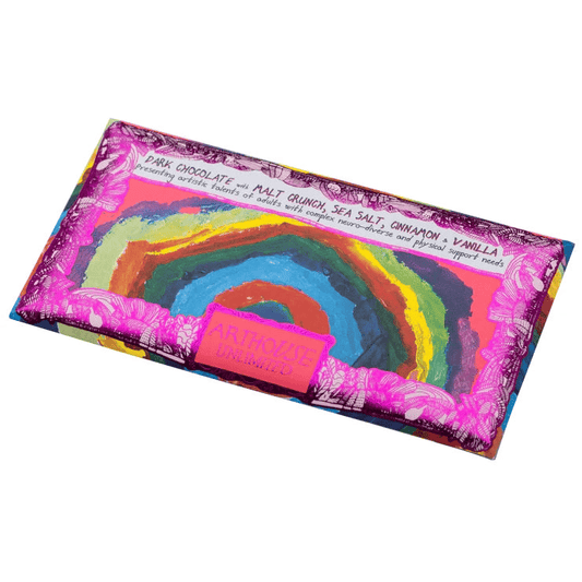 Magical Mysteries, Dark Chocolate Bar with Malt Crunch, Sea Salt, Cinnamon and Vanilla by ARTHOUSE