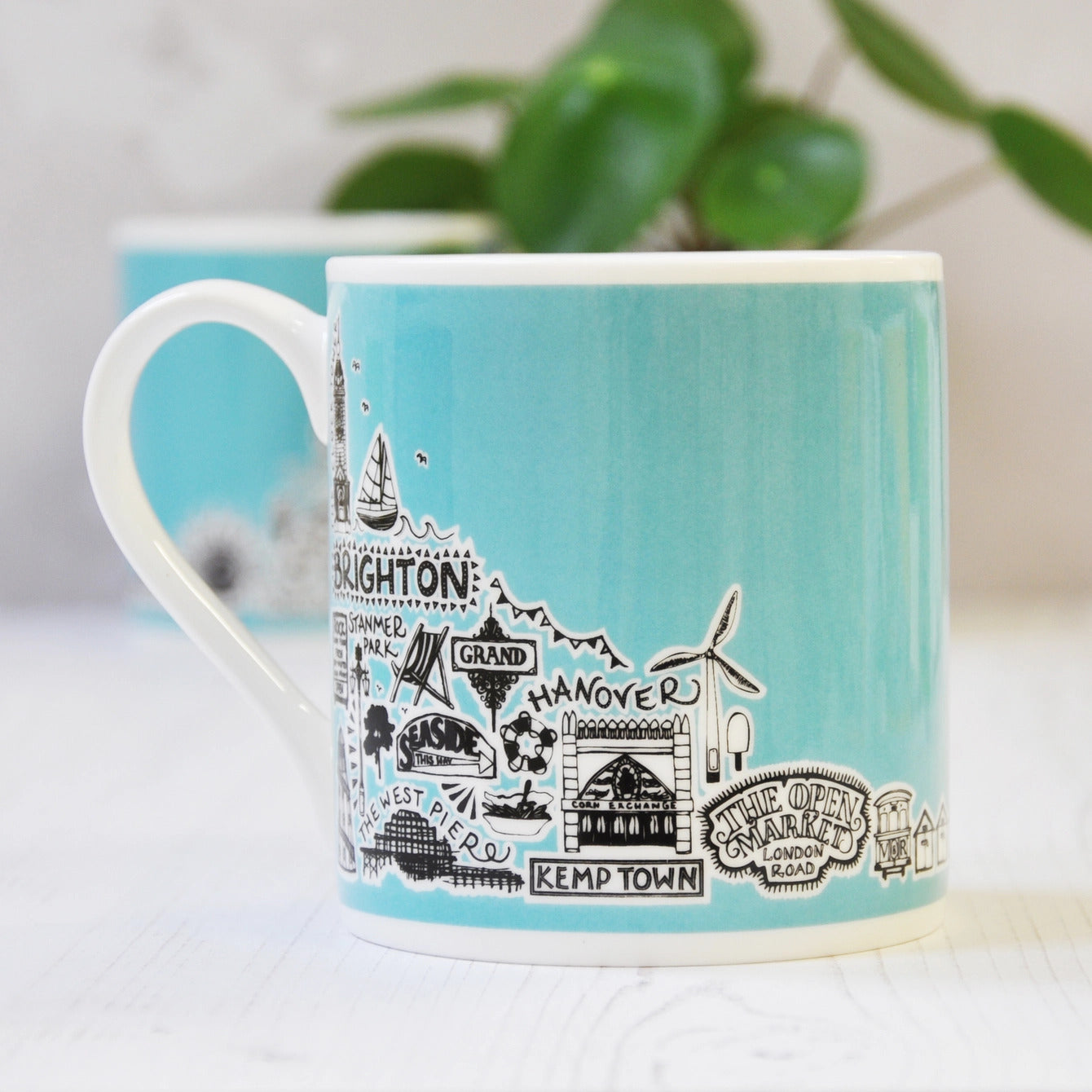 Brighton Coloured Illustrated Mugs by Martha Mitchell