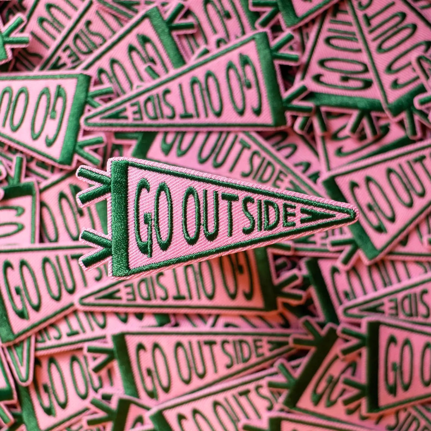 Go Outside Pennant Flag Patch by Finest imaginary