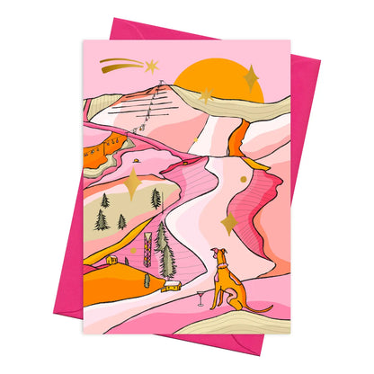 Wonderland Whippet Christmas Card by Freya Niamh Design