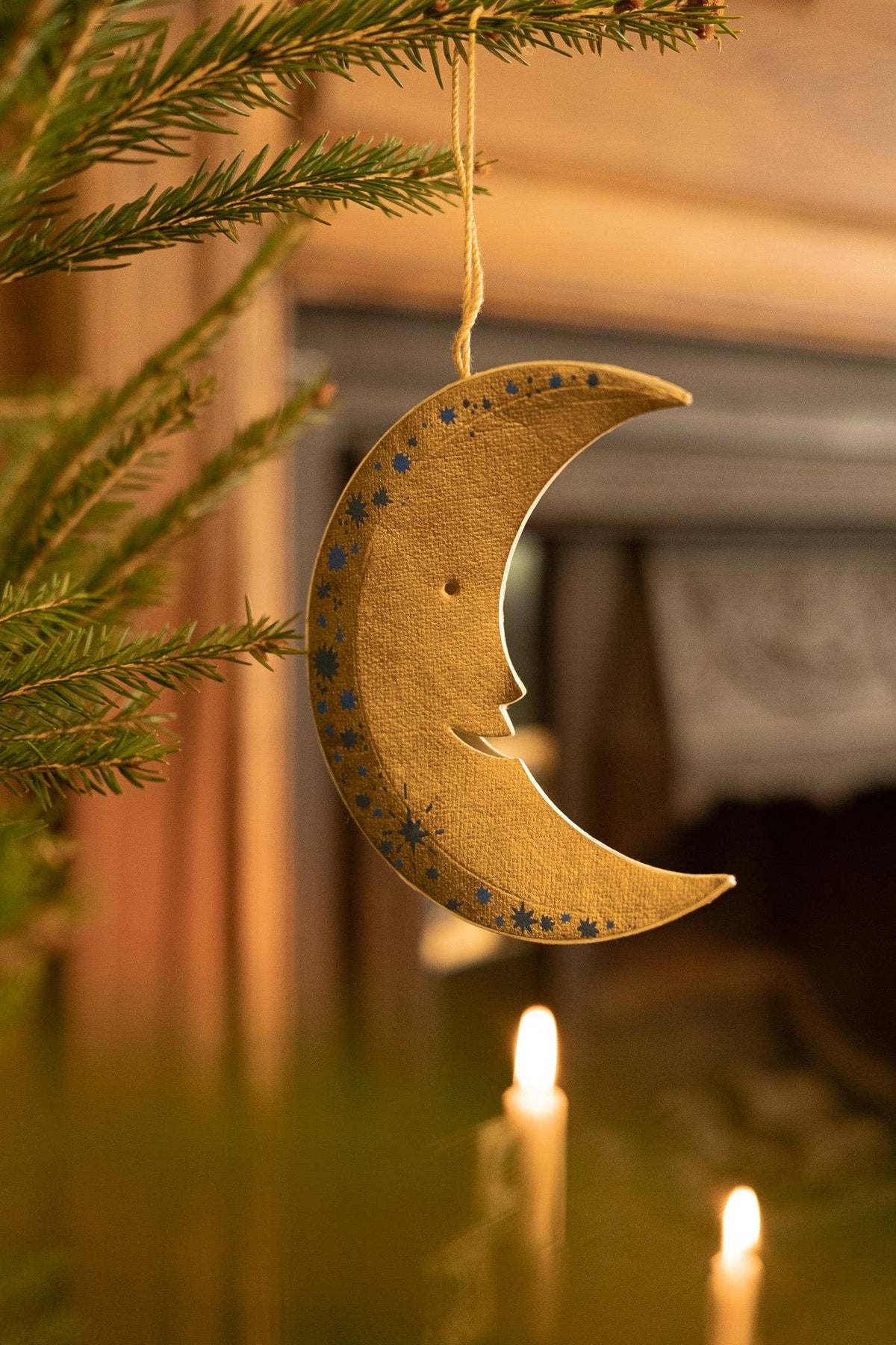 Shimmering Man on the Moon Board Decoration By East End Press